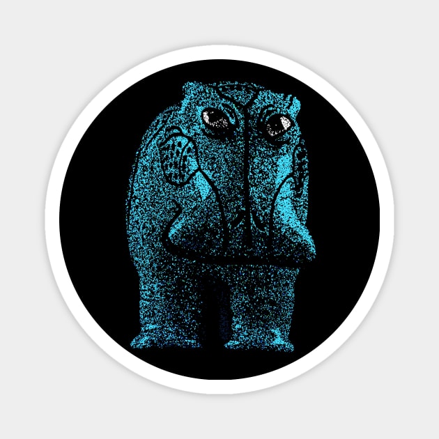 Blue Hippo Magnet by bronzarino